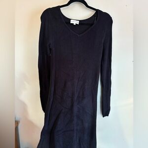 Midi Length Black Knit Dress
